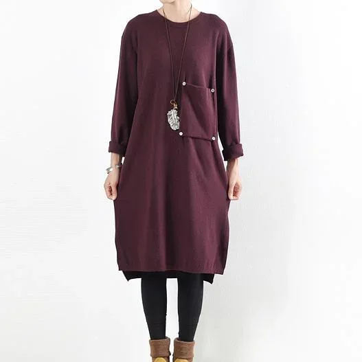 2017-fall-burgundy-casual-cotton-sweaters-dresses-plus-size-stylish-slim-mid-knit-dress