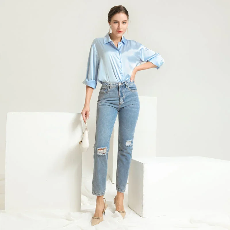 Julia Fashion - Casual Jeans Work Commute Pencil Jeans