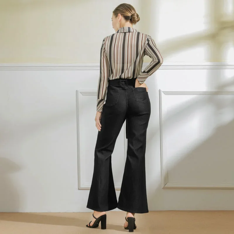 2022-juliafashion-womens-flare-jeans-attractive-design-drawstring-wide-leg-jeans-100-cotton-dark-blue-black-jeans-pants-for-women-causal-pants