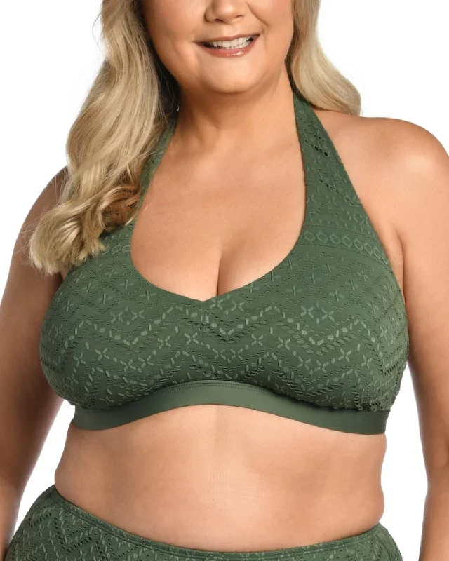 2024 La Blanca Plus Size Saltwater Sands Halter Bra Top - Lb4bc72w