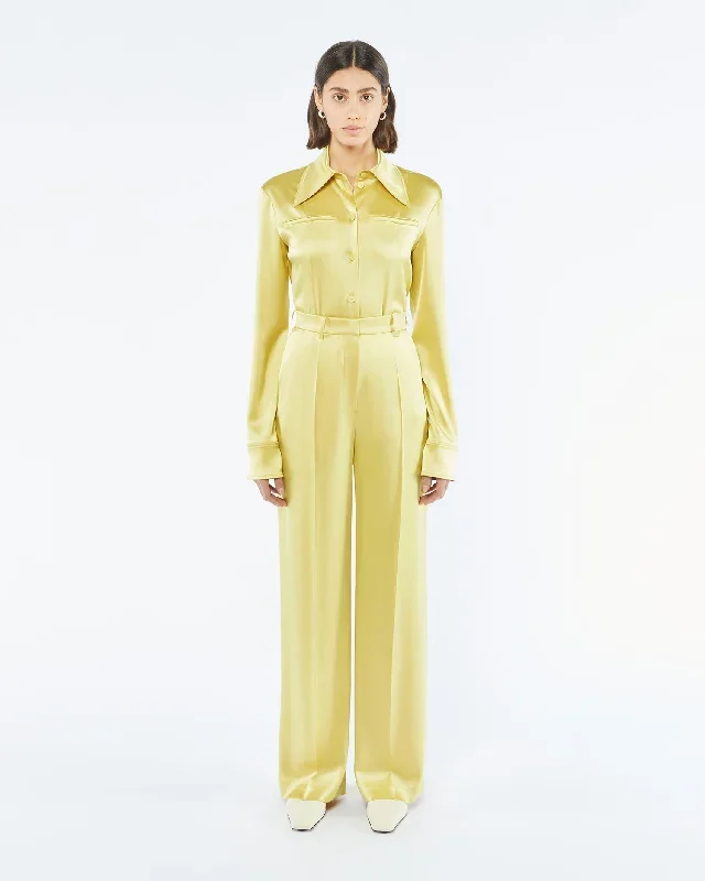 Kezia - Sale Slip Satin Pants - Yellow