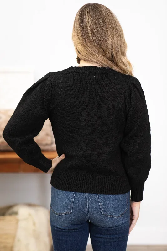 black-melange-puff-sleeve-sweater-1