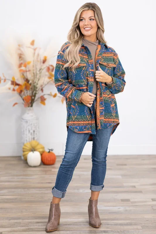 blue-and-neon-orange-aztec-print-shacket