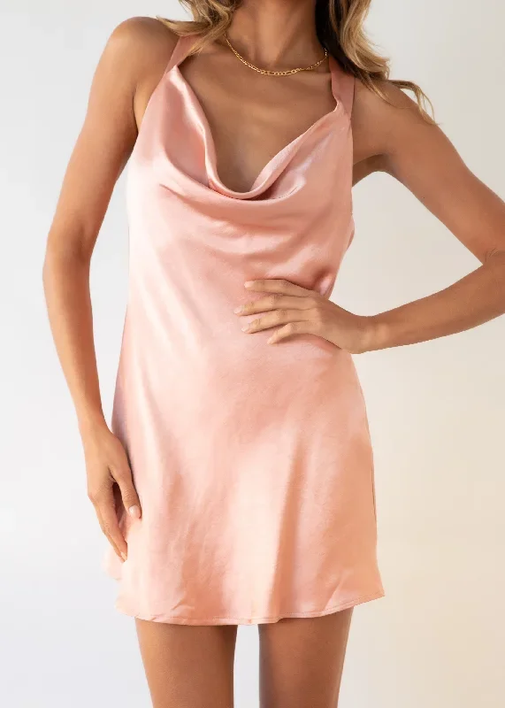 Brooklee Halter Dress - Peach