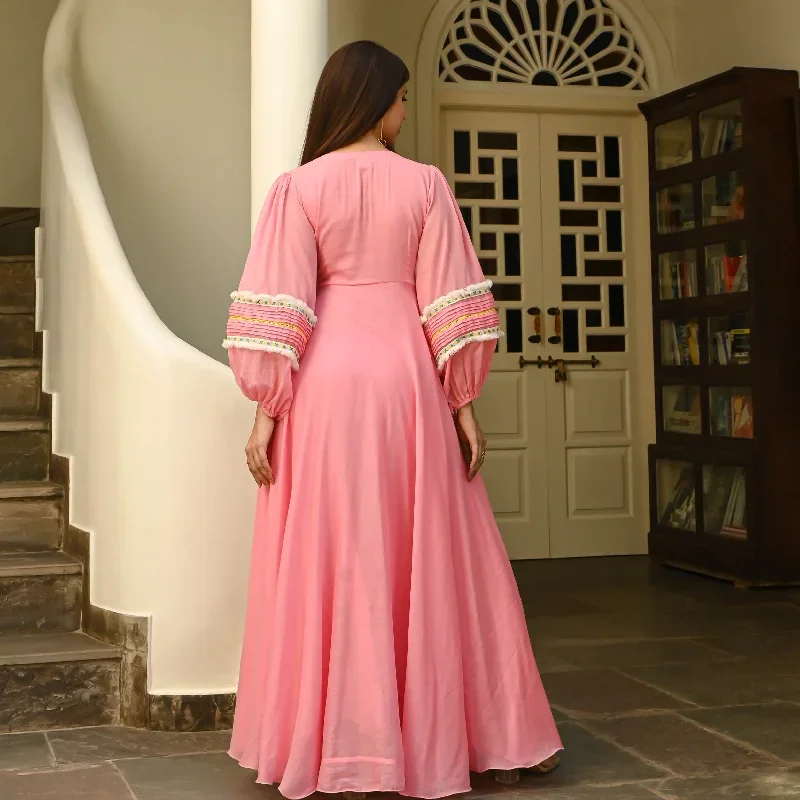 calm-pink-tassels-cotton-dress-for-women-online