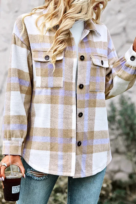 casual-plaid-patchwork-turndown-collar-tops-1