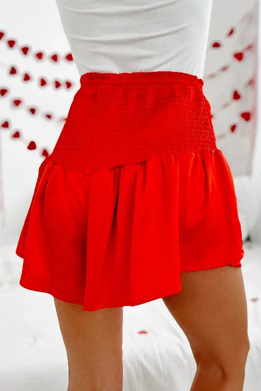 chic-comfort-smocked-satin-shorts-red