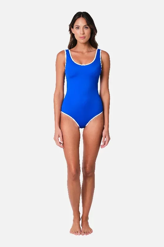 Classic Scoop Neck One Piece WATEGOS BLUE BINDING