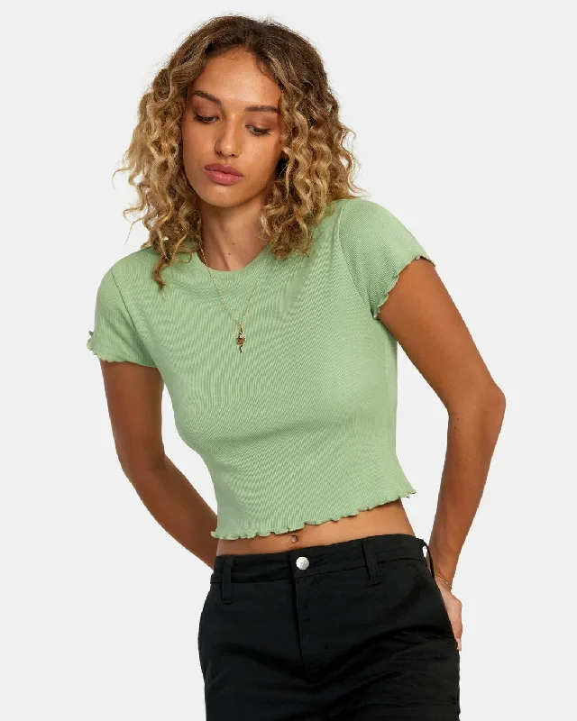 Classmate Crop Tee - Basil