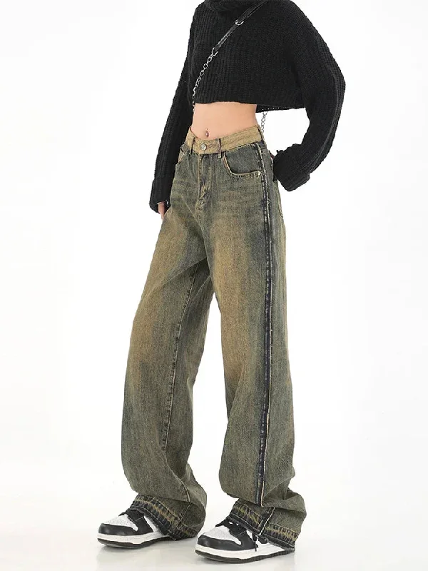 Y2K Vintage Streetwear Baggy Straight Denim Jeans