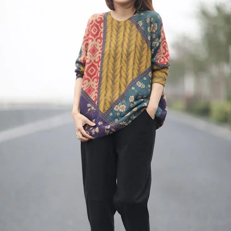 cute-patchwork-knit-blouse-oversized-fall-knit-tops-o-neck