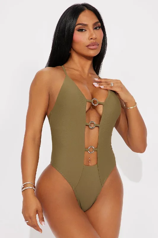 Gabriela Cut Out 1 Piece Swimsuit - Olive