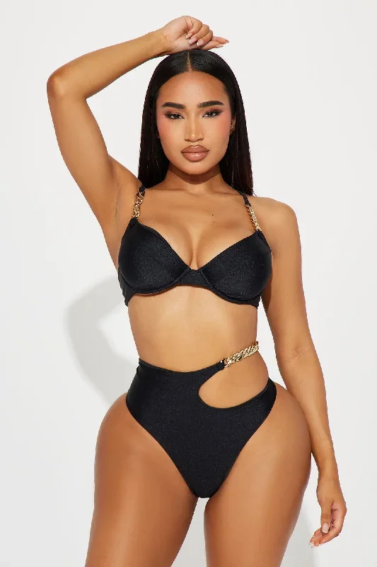 Haley Chain Underwire 2 Piece Bikini - Black