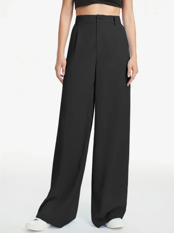 BerryBetty - High Waisted Wide Leg Relaxed Fit Trousers