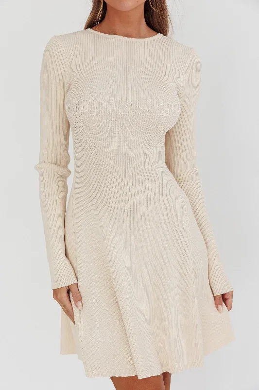 intuitions-long-sleeve-ribbed-knit-dress-cream