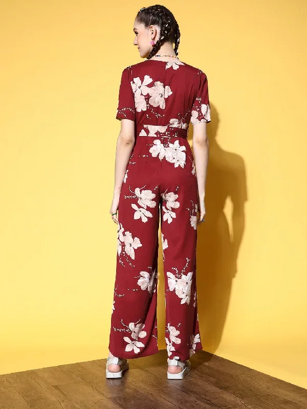 jp1700mr-berrylush-women-maroon-white-floral-printed-v-neck-waist-tie-up-polyester-basic-jumpsuit