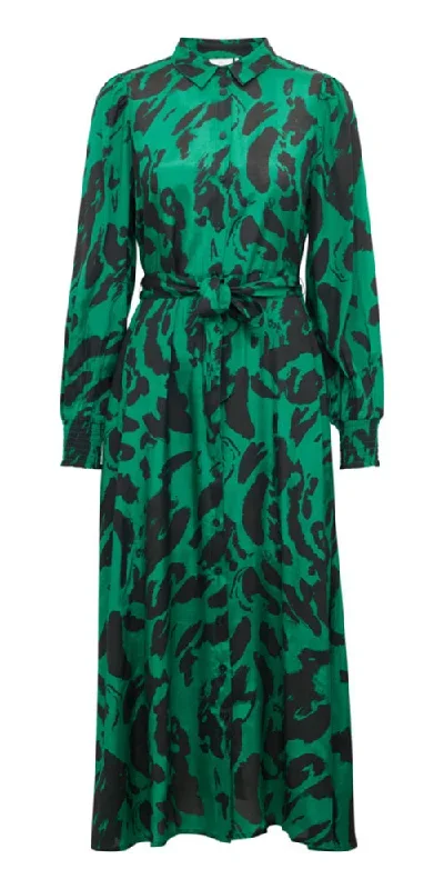 Kaffe Long Shirt Dress, jade print