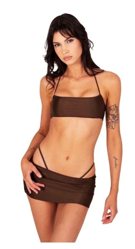 KYRA BANDEAU TOP - BROWN