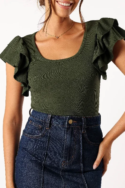 Loren Ribbed Top - Olive