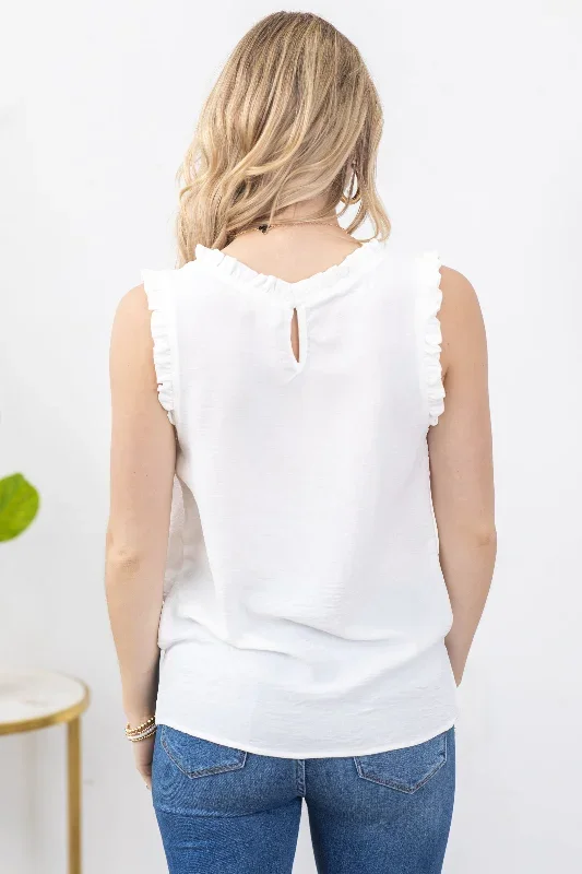 off-white-solid-mock-neck-with-ruffle-woven-top