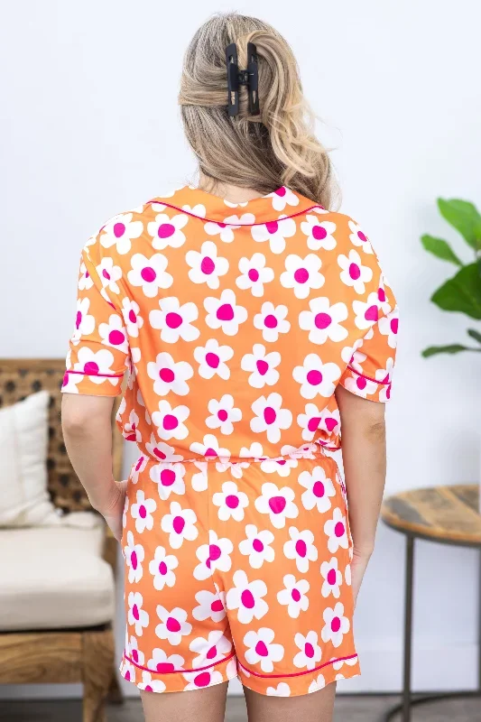 orange-flower-print-shirt-and-shorts-pj-set