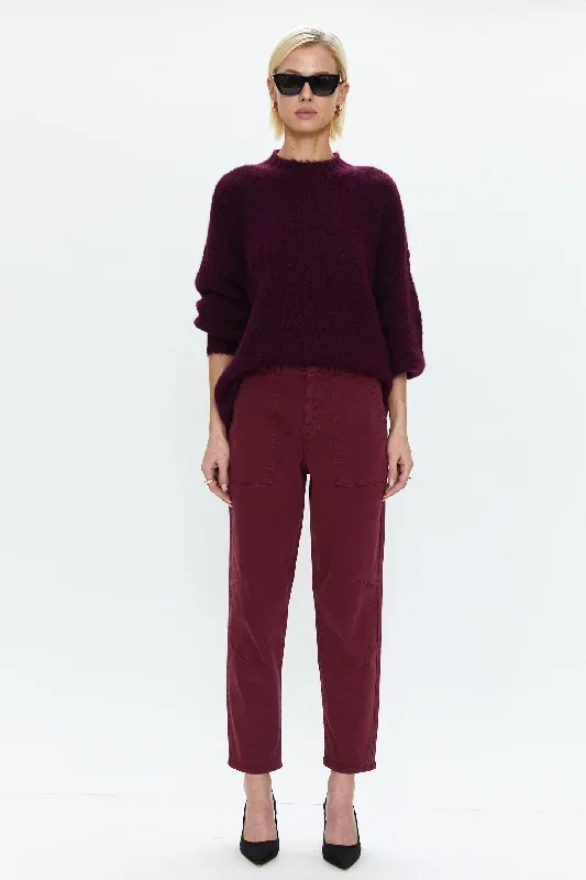 Pamela High Rise Straight Trouser - Bordeaux