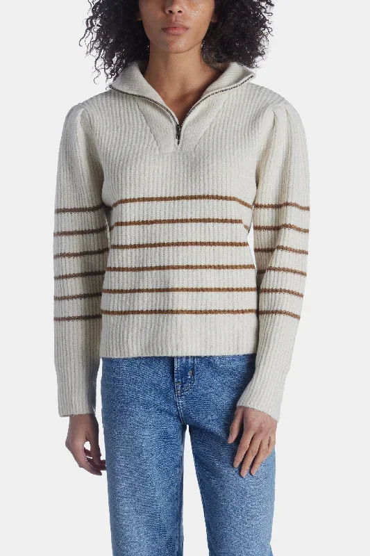 Quarter Zip Stripe Sweater