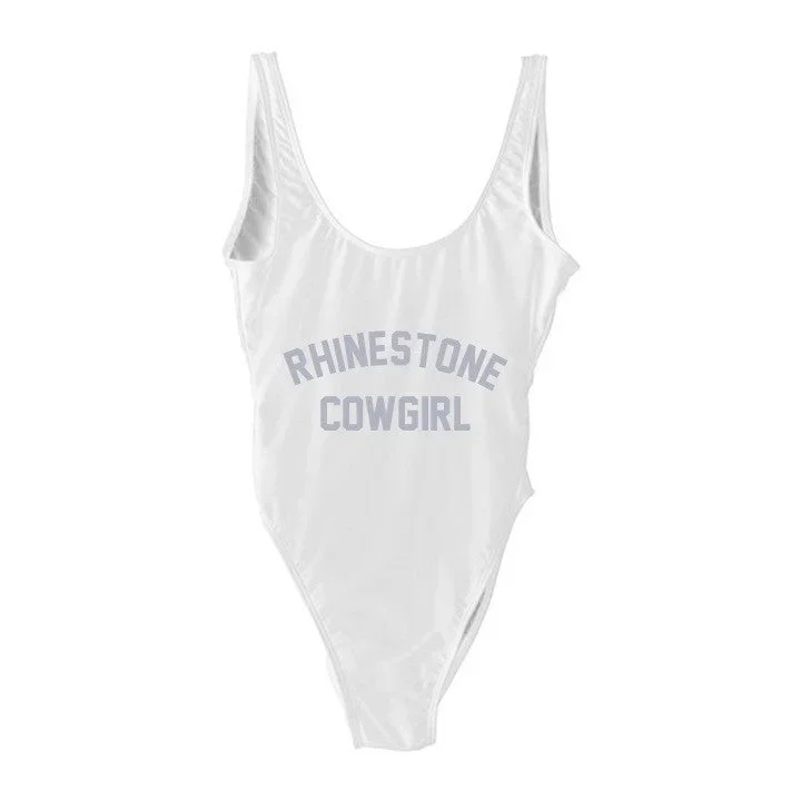 RHINESTONE COWGIRL [SWIMSUIT W/ SILVER TEXT]