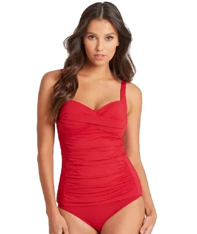 Sea Level Essentials Twist Front B-E Cup Singlet Top - Red