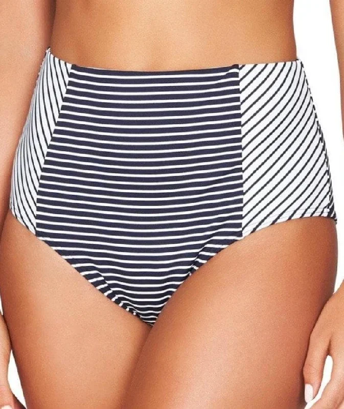 Sea Level Paloma Stripe High Waist Brief - Navy/White