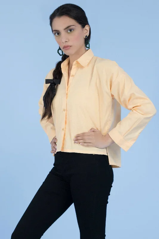 Sirena Full Sleeve Crop Top Yellow