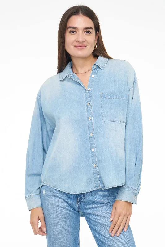 Sloane Long Sleeve Oversized Button Down Shirt - Edgewater