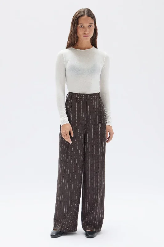 Sofia Wool Pinstripe Pant