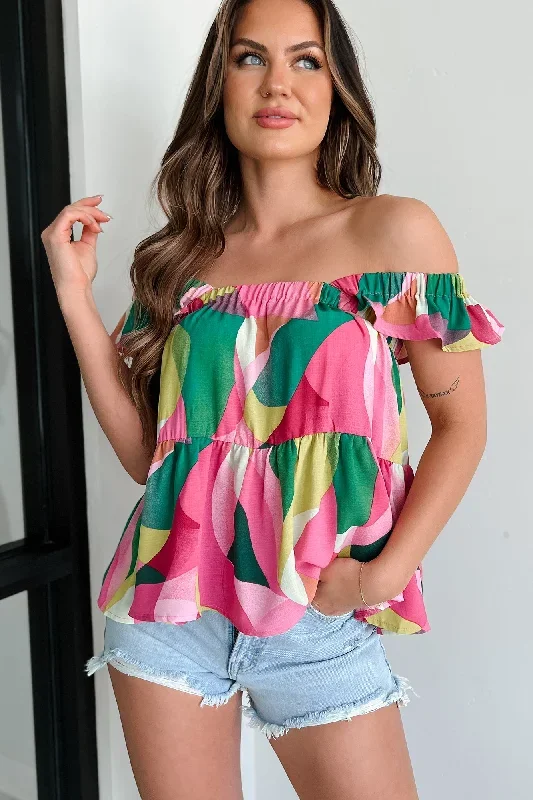 strawberry-fields-printed-ruffle-babydoll-top-fuchsia