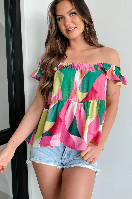 strawberry-fields-printed-ruffle-babydoll-top-fuchsia