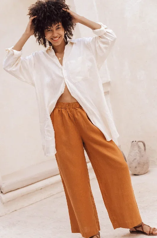 SUMMER Pants - ochre linen