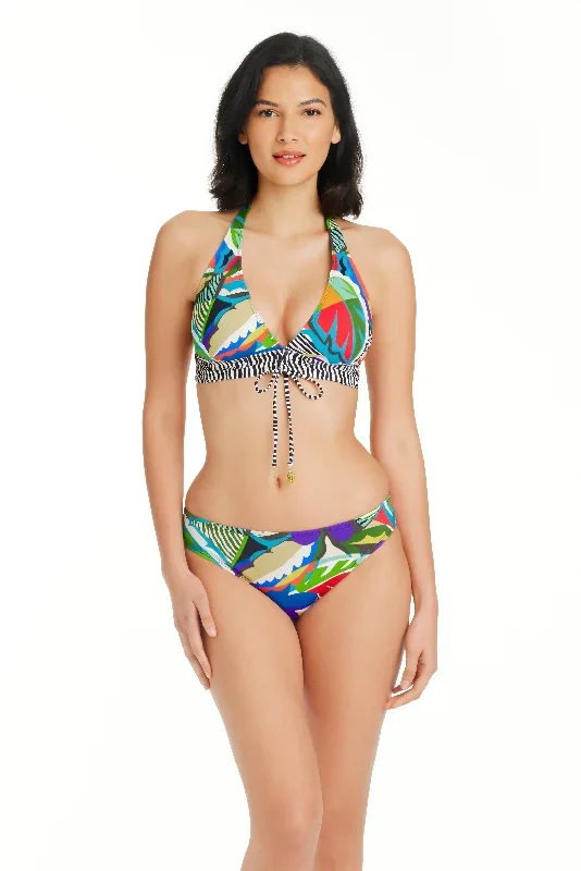 The Mix Halter V Neck Bikini Top