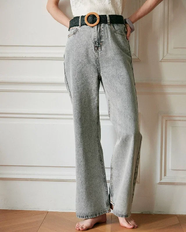 The Premium-fabric Vintage Wide-leg Flared Jeans