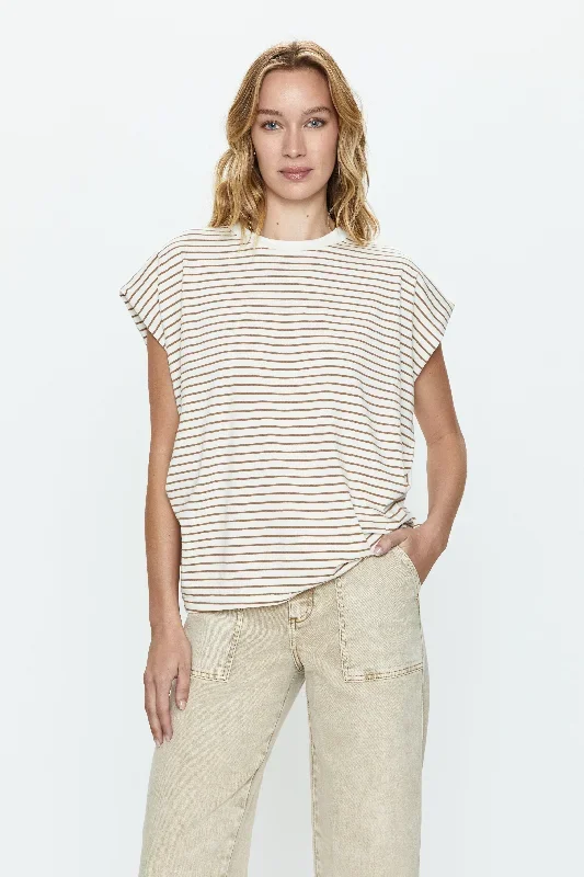 Trina Muscle Tee - Sable Stripe